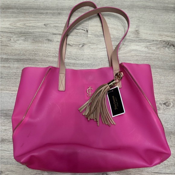 Juicy Couture Handbags - Juicy Couture Hot Pink and Beige Tote Bag